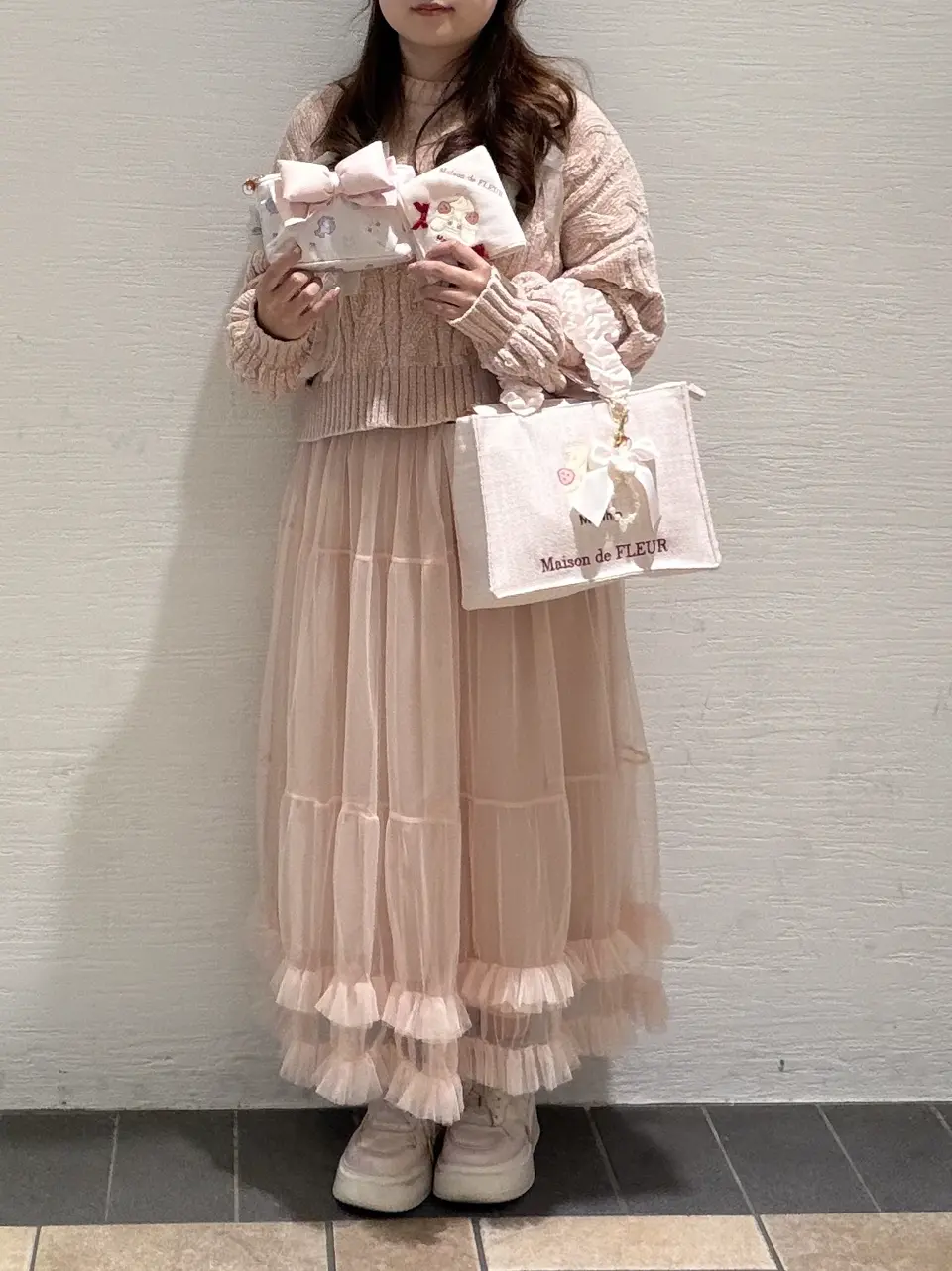 フリルトートバッグ マホイップ/Maison de FLEUR（メゾン ド フルール