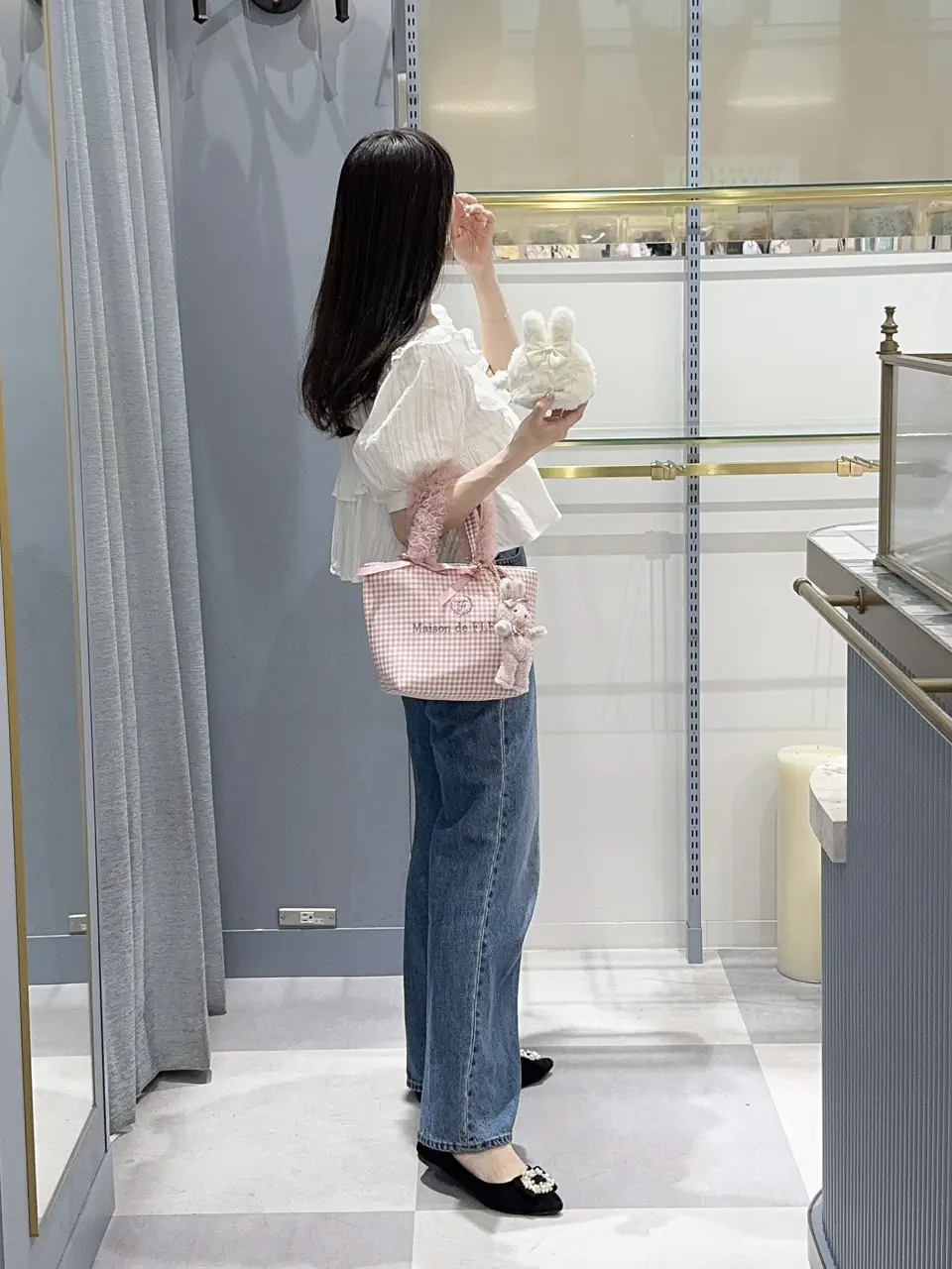 ラビットフェイクファーポーチ/Maison de FLEUR（メゾン ド フルール
