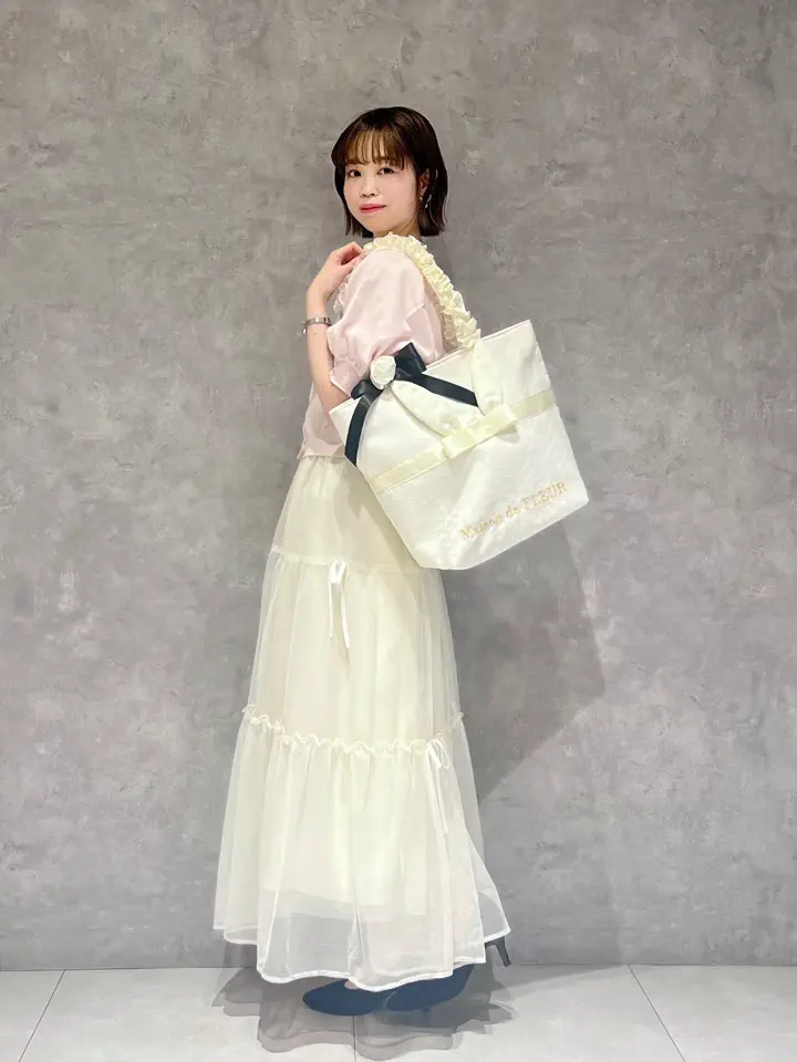 A4対応】ラビットフリルハンドルトートバッグ/Maison de FLEUR（メゾン