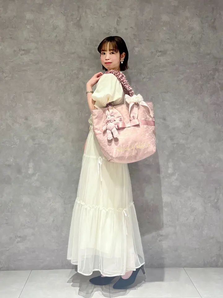 ローズニット半袖カーディガン/Maison de FLEUR Petite Robe（メゾンド