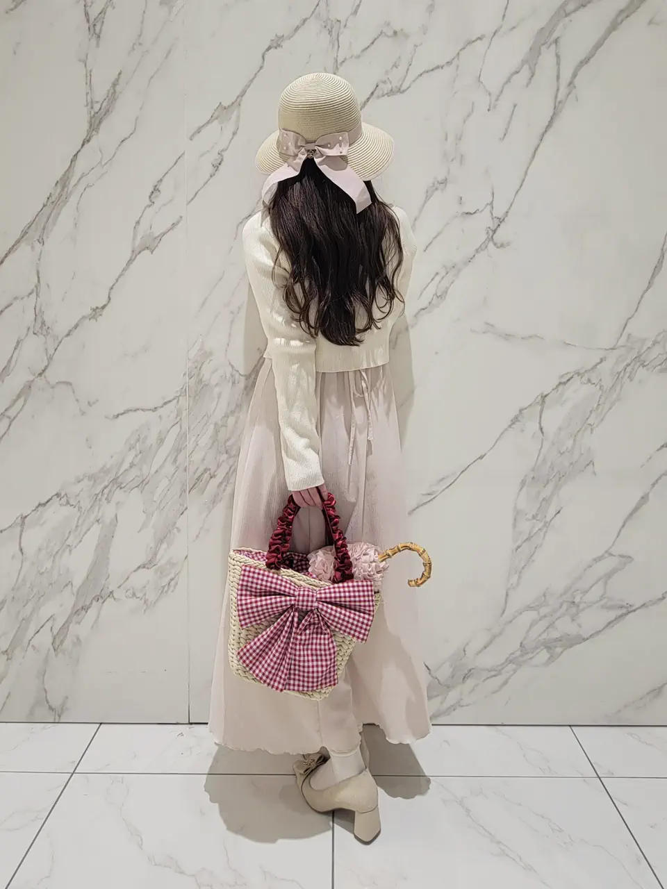 リボンメイズフリルハンドルカゴバッグ/Maison de FLEUR（メゾン ド