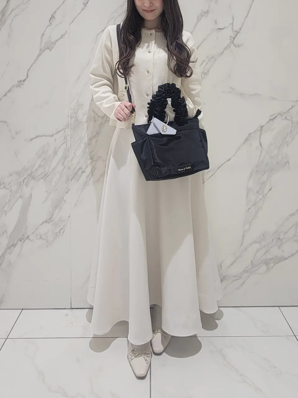 撥水加工フリルハンドル2Wayトートバッグ/Maison de FLEUR（メゾン ド