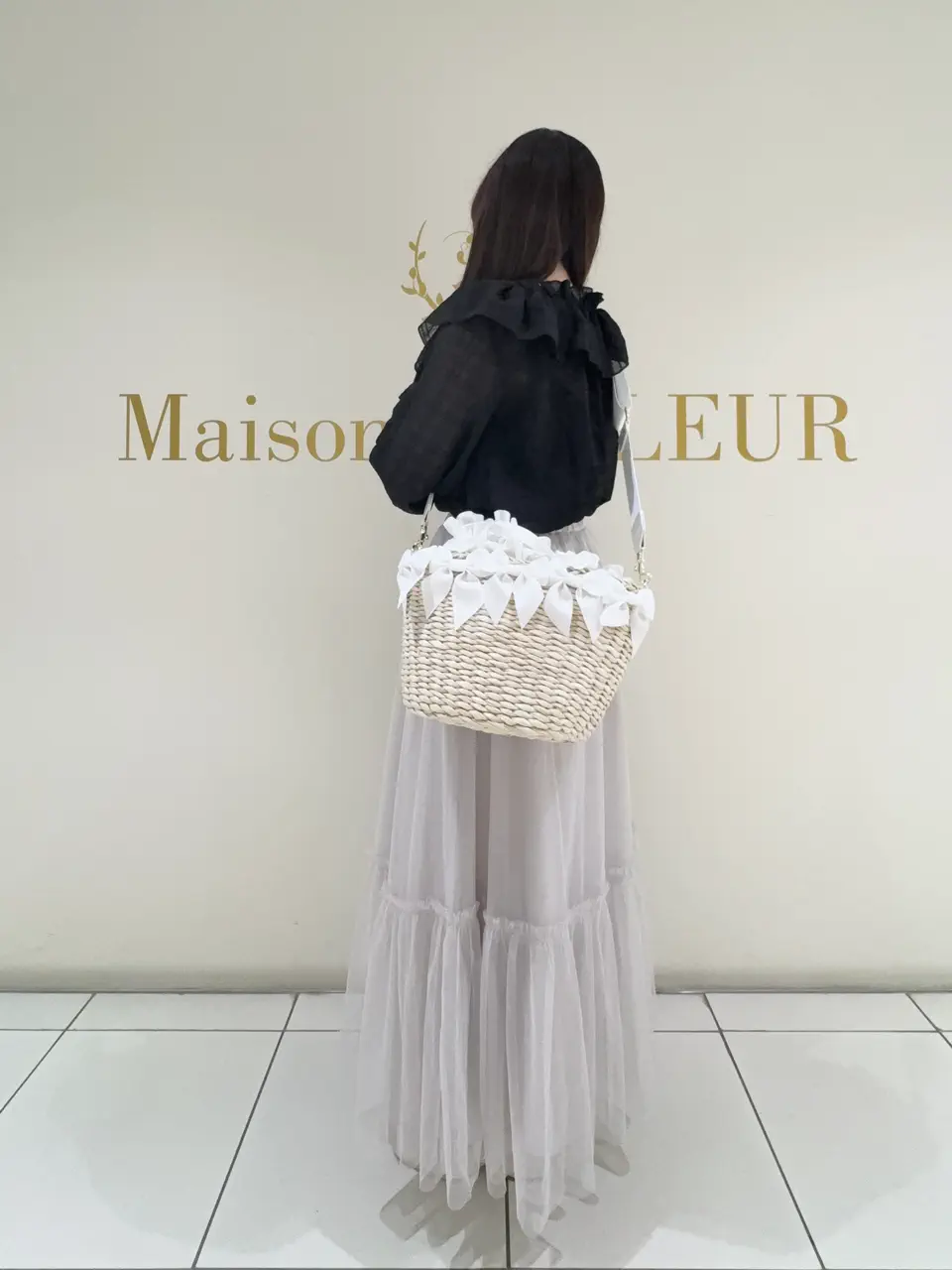 2Way】フリルハンドルメイズリボン2Wayカゴバッグ/Maison de FLEUR
