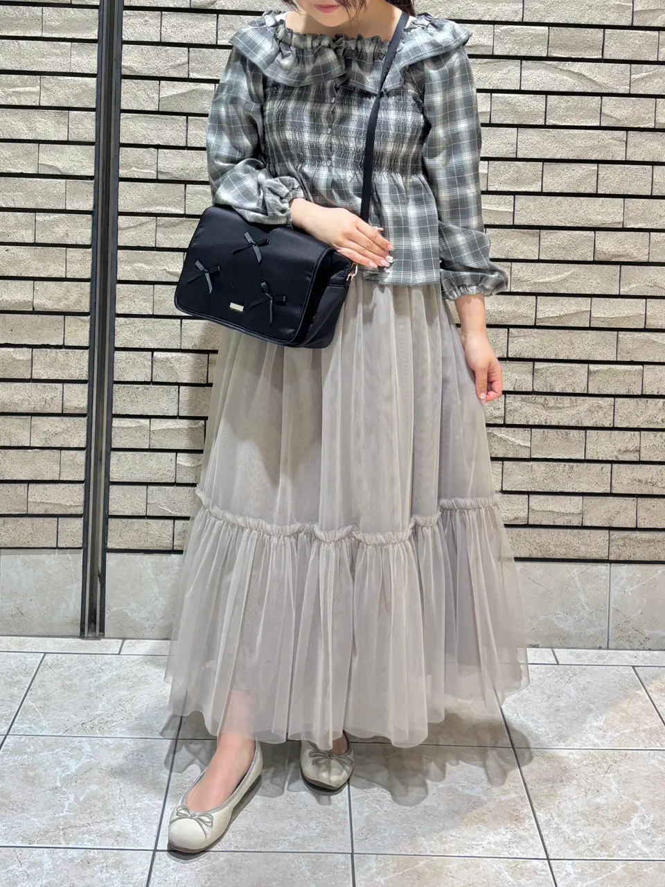 オーガンジーローズビッグリボンバレッタ/Maison de FLEUR（メゾン ド