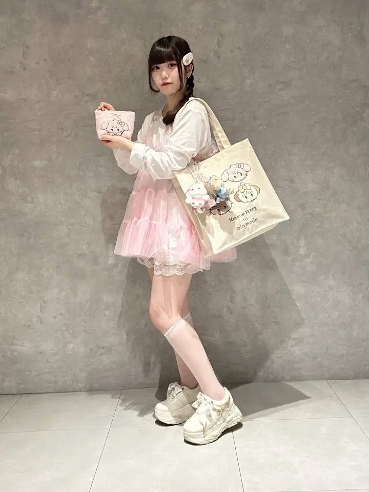 ラモちゃん　ジョリーフルール　コラージュコラージュ　ボストンバッグ Lil ala mode スクエアトートバッグ/Maison de FLEUR（メゾン ド
