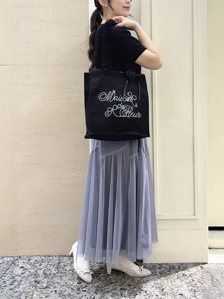 A4対応】チュールハンドルローズスクエアトートバッグ/Maison de FLEUR