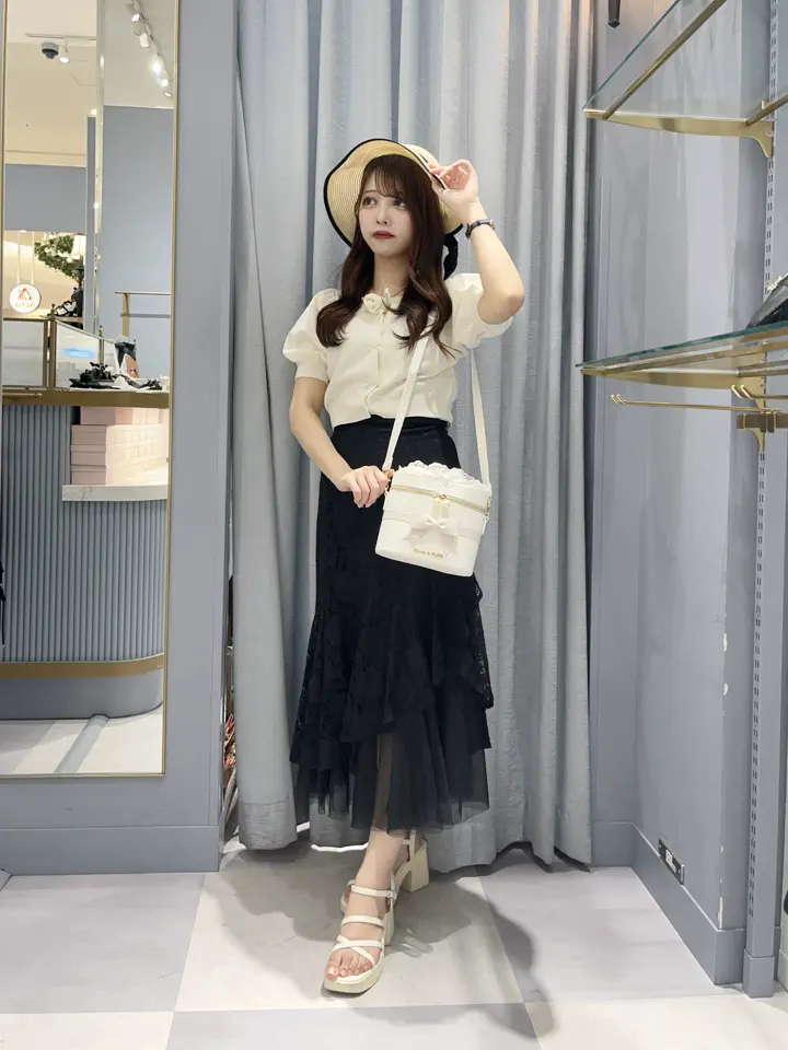 ローズニット半袖カーディガン/Maison de FLEUR Petite Robe（メゾンド