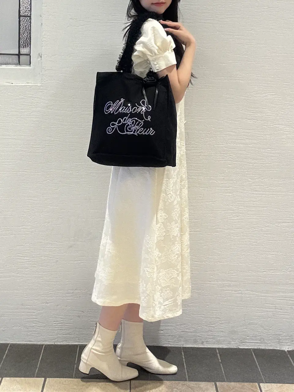 A4対応】チュールハンドルローズスクエアトートバッグ/Maison de FLEUR