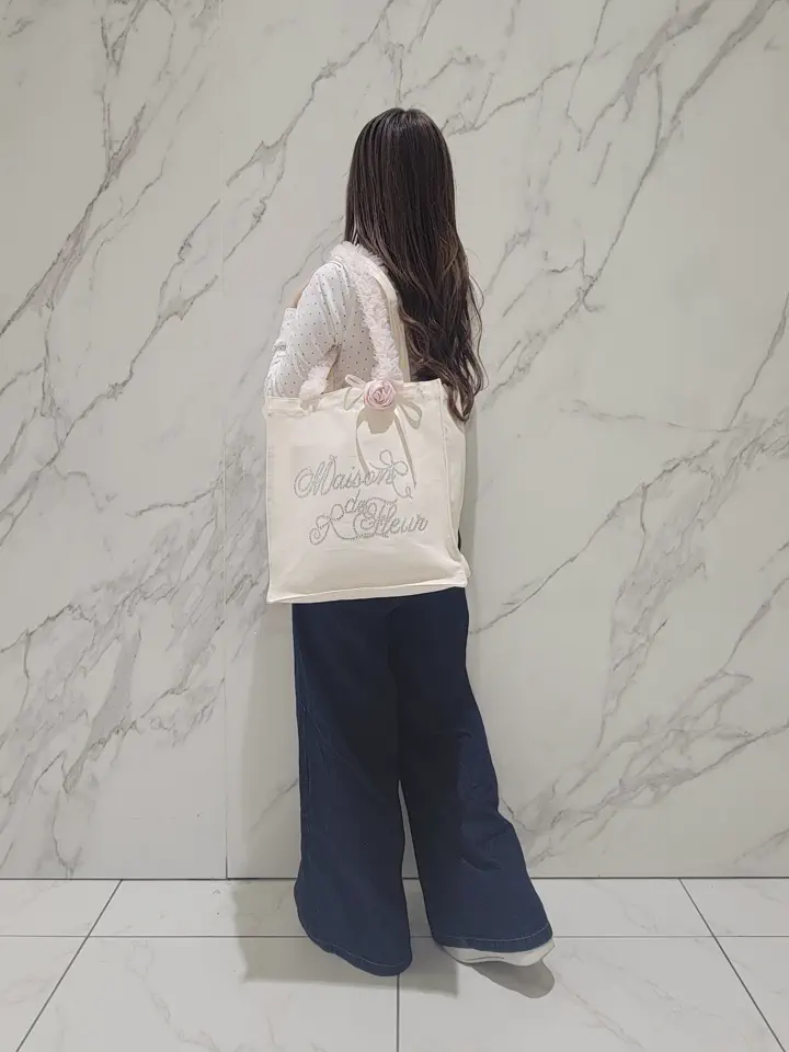 A4対応】チュールハンドルローズスクエアトートバッグ/Maison de FLEUR