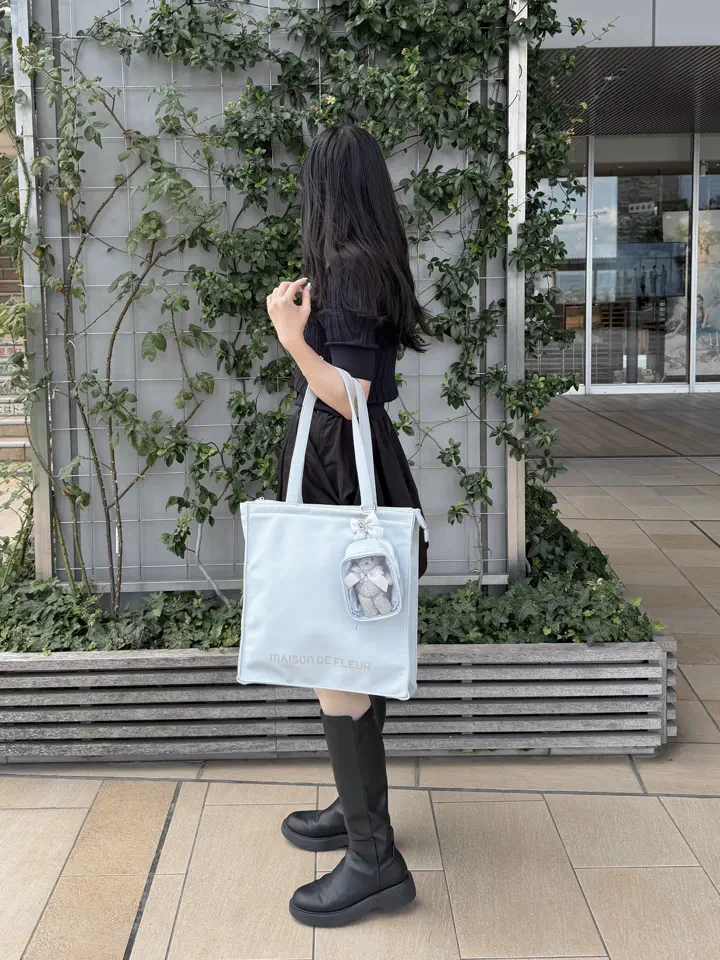 6色展開】ビジューリボンクリアポーチS/Maison de FLEUR（メゾン ド