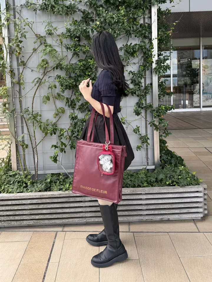 6色展開】ビジューリボンクリアポーチS/Maison de FLEUR（メゾン ド