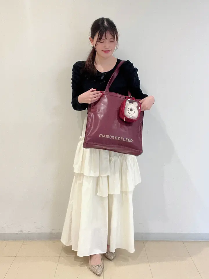6色展開】ビジューリボンクリアポーチS/Maison de FLEUR（メゾン ド