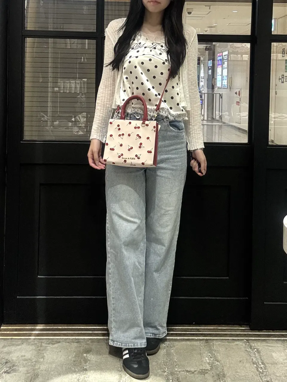 チェリー刺繍ショルダーバッグ/Maison de FLEUR（メゾン ド フルール