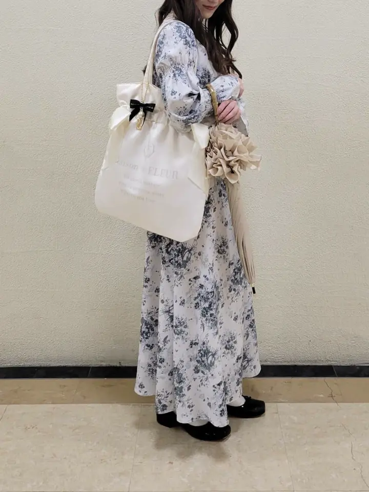 フラワープリントワンピース/Maison de FLEUR Petite Robe（メゾンド