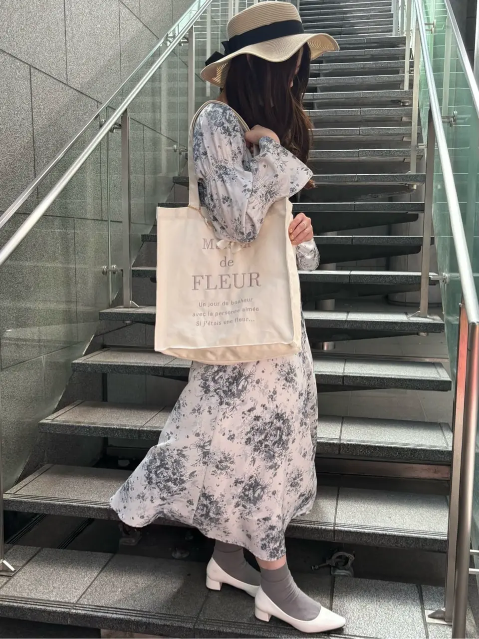 フラワープリントワンピース/Maison de FLEUR Petite Robe（メゾンド