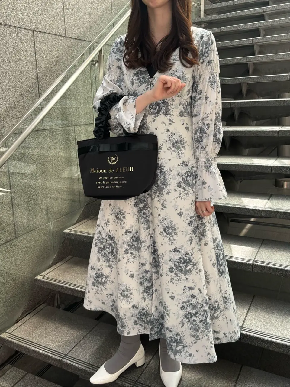 Maison de FLEUR Petit Robe canone ワンピース⑫ フラワープリントワンピース/Maison de FLEUR Petite Robe