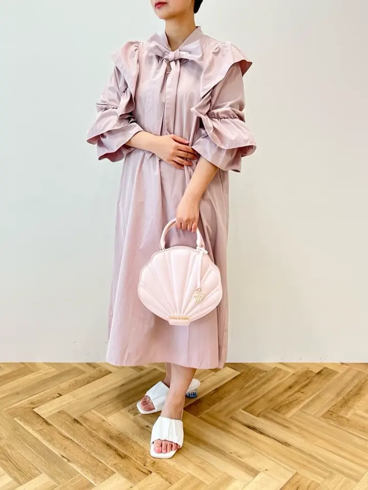 maison de dolce ワンピース 高田麻紀子さんコラボ】ポンチ長袖ワンピース