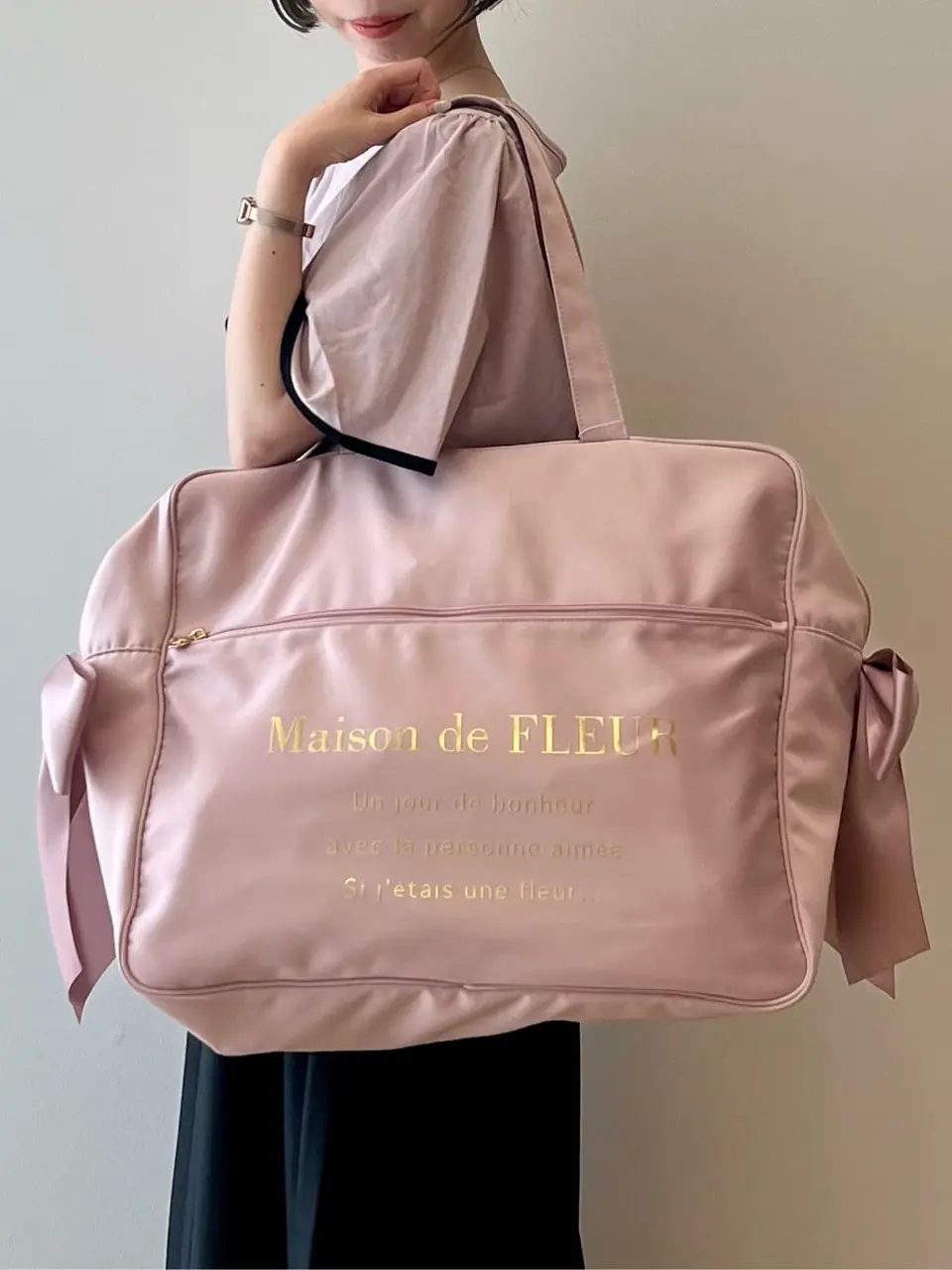 サテンキャリーオンバッグ/Maison de FLEUR（メゾン ド フルール）の