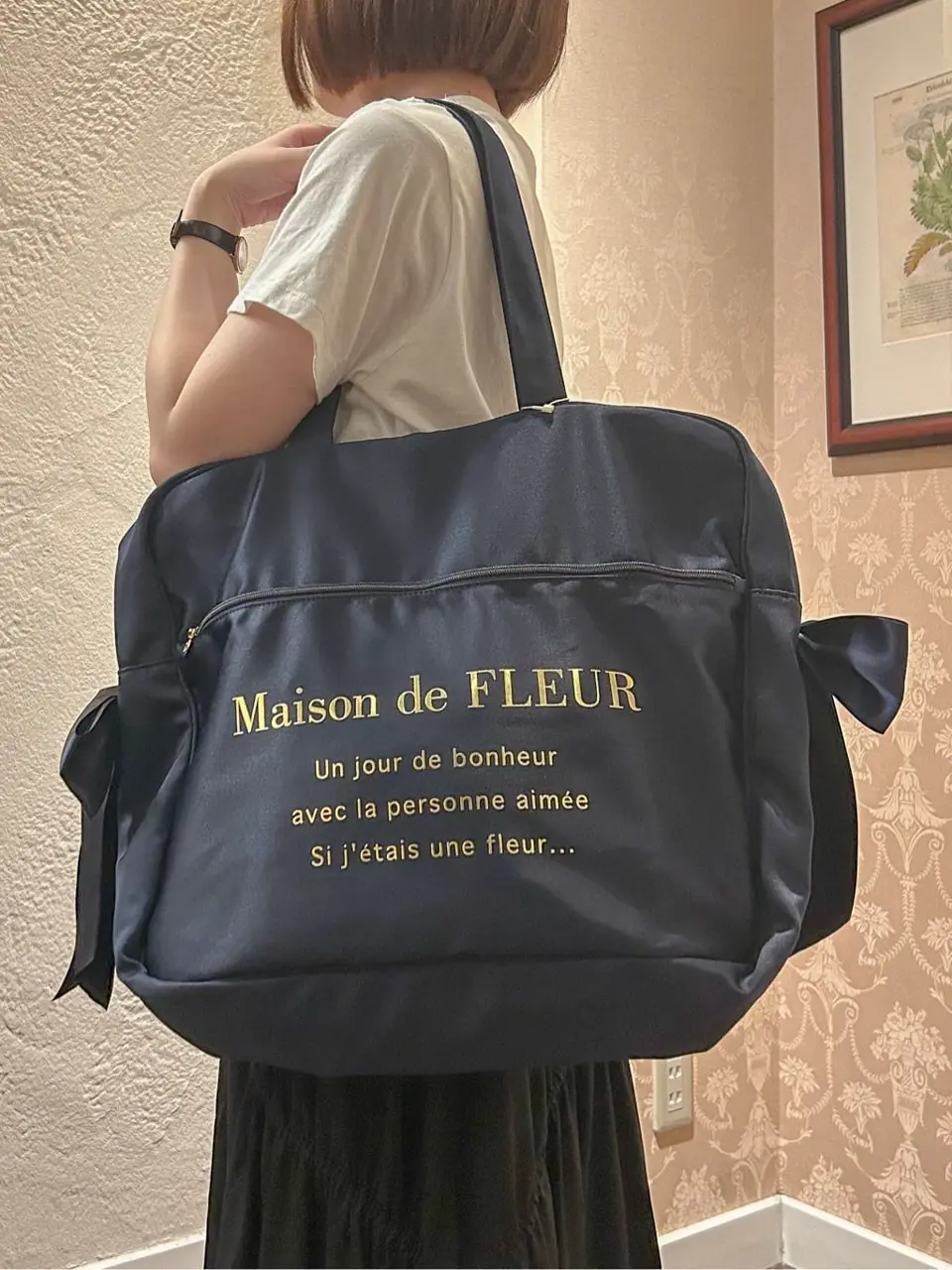 サテンキャリーオンバッグ/Maison de FLEUR（メゾン ド フルール）の