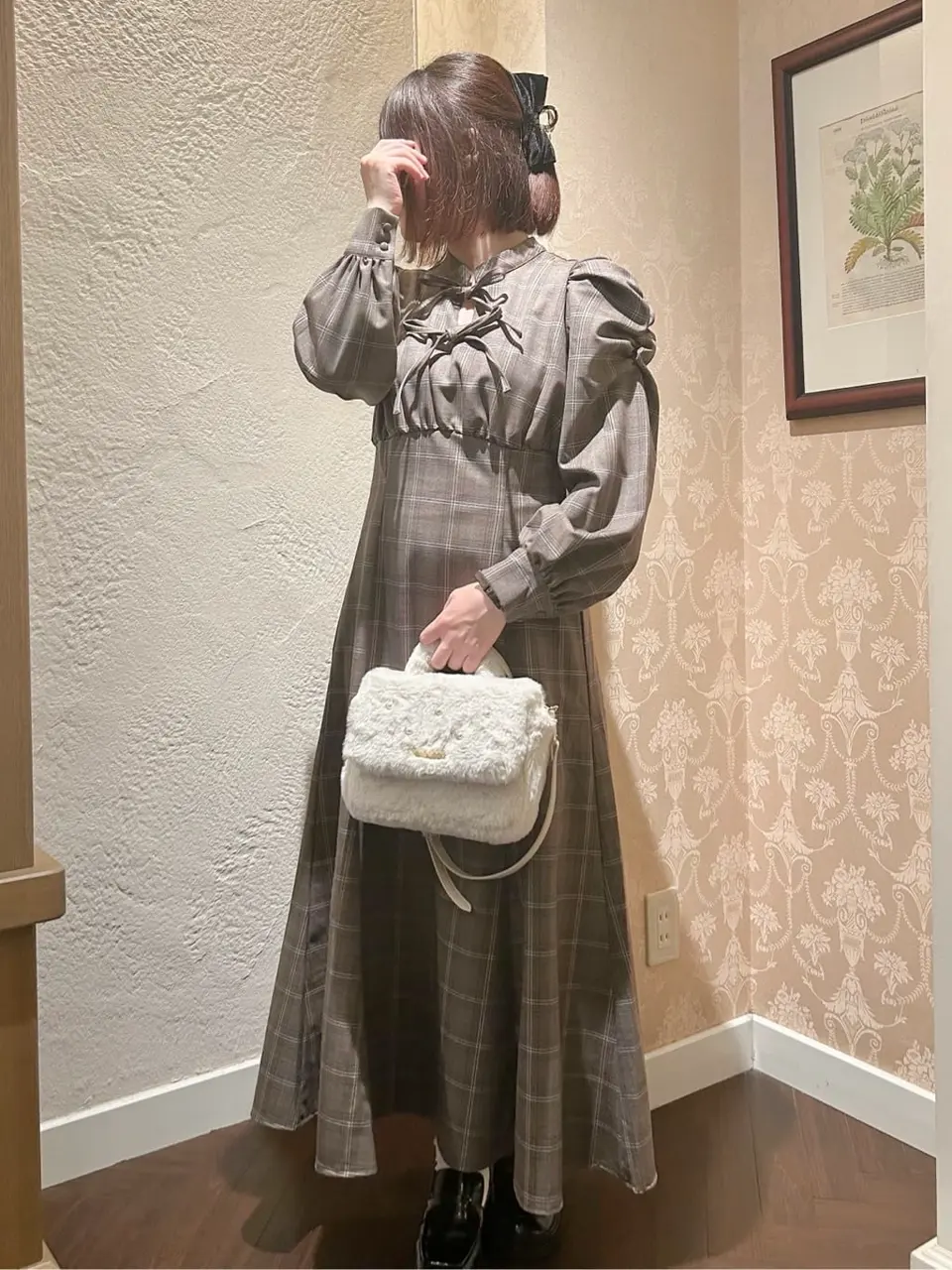 聡明な淑女のチェックワンピース/Maison de FLEUR Petite Robe