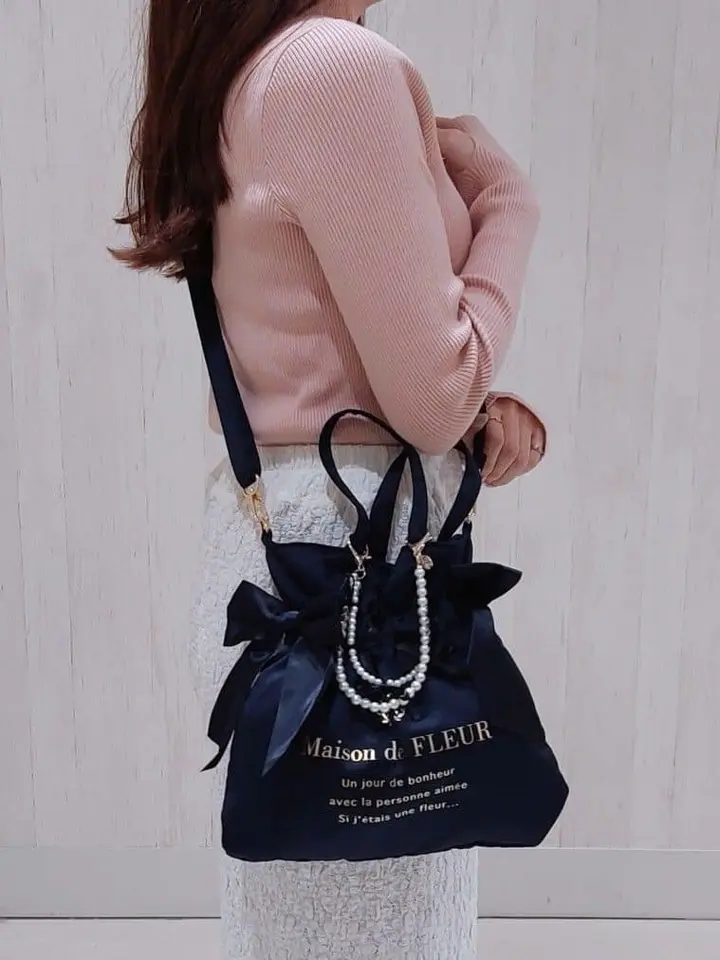 ダブルリボン2Wayトートバッグ/Maison de FLEUR（メゾン ド フルール