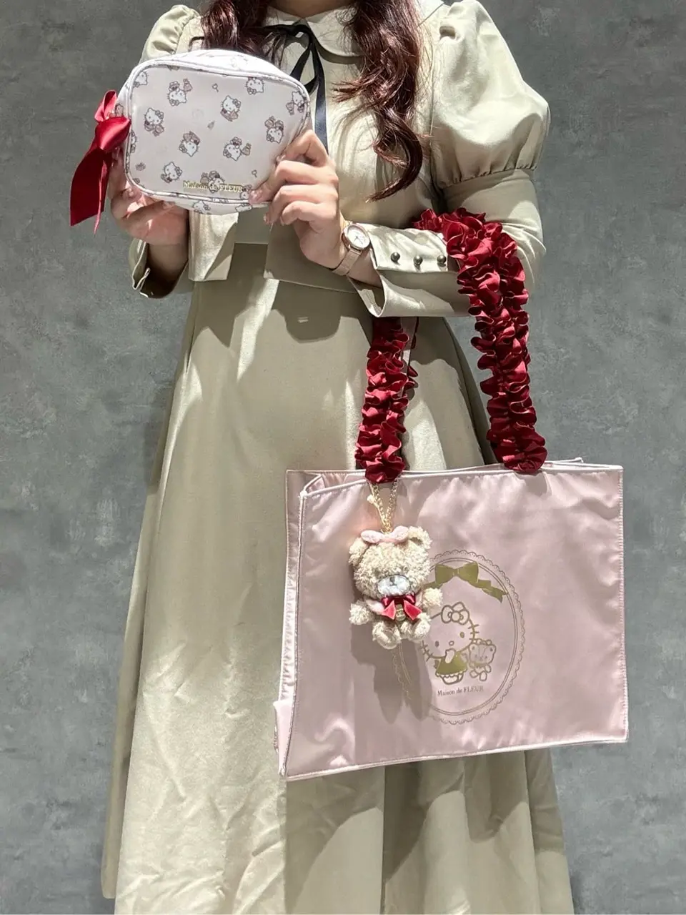 HELLO KITTY フリルスクエアトートバッグ/Maison de FLEUR（メゾン ド