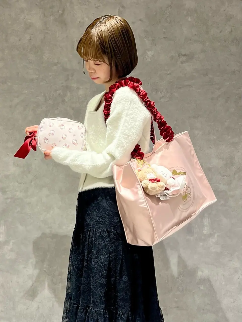 HELLO KITTY フリルスクエアトートバッグ/Maison de FLEUR（メゾン ド