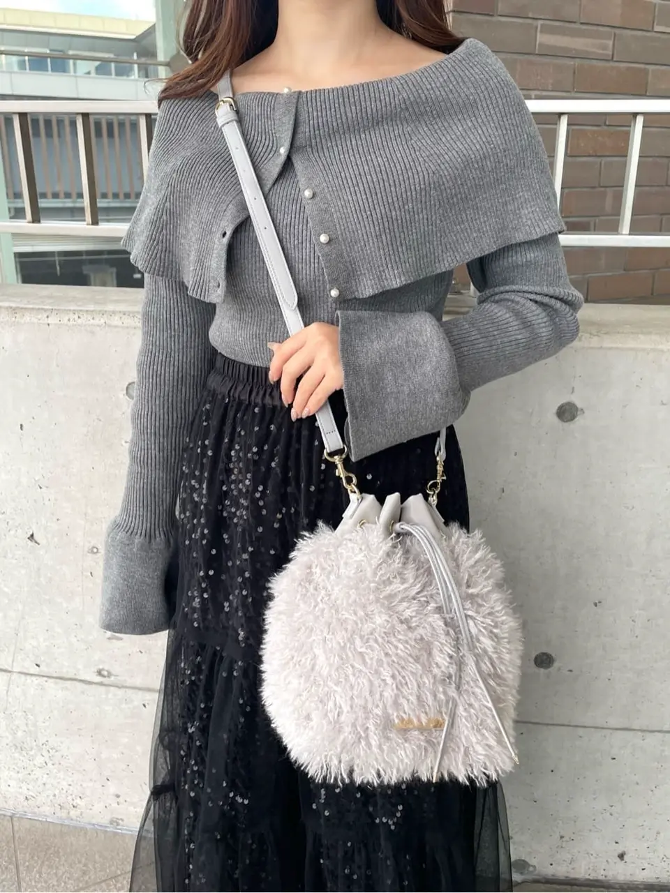 フェイクファーバケツショルダーバッグ/Maison de FLEUR（メゾン ド