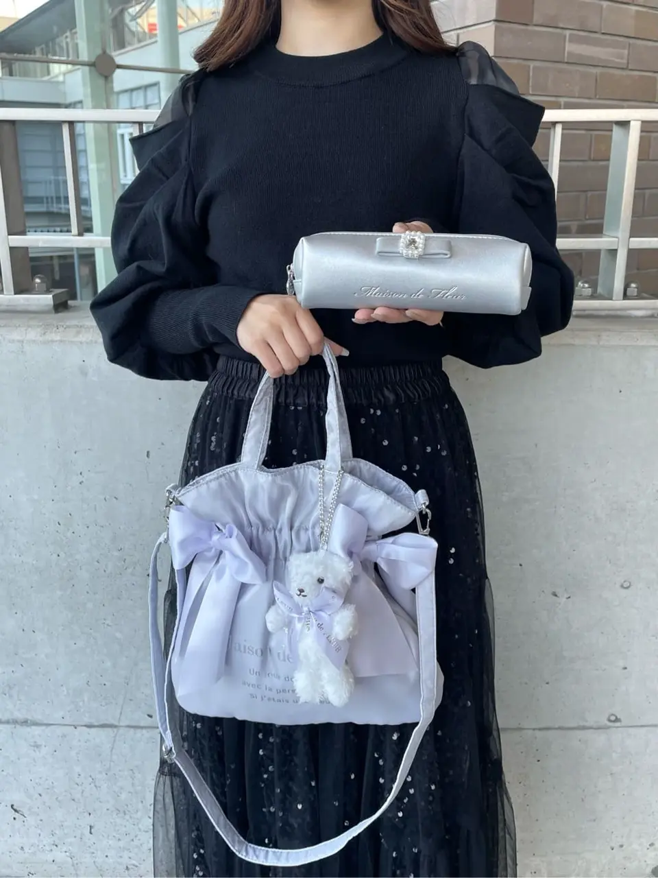 シャイニーダブルリボン2Wayトートバッグ/Maison de FLEUR（メゾン ド