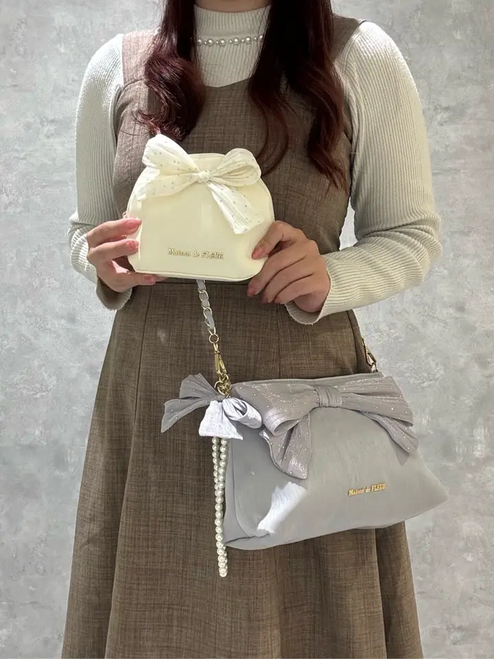 ストーンリボンショルダーバッグ/Maison de FLEUR（メゾン ド フルール