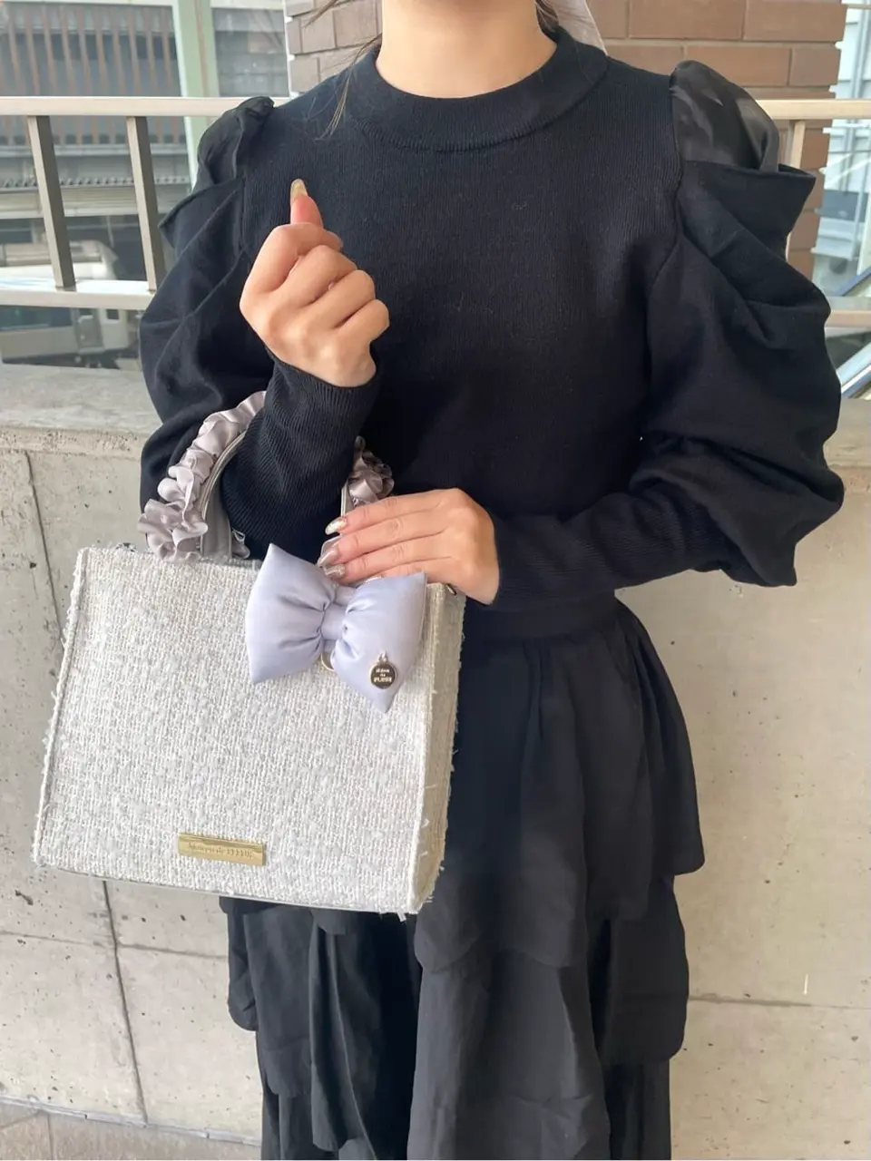 sheller ハンドバッグ　ツイードバッグ sheller シェリエ ノベルティ バッグツイードハンドバッグ sheller