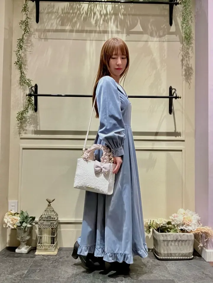 ツイードフリルハンドルショルダーバッグ/Maison de FLEUR（メゾン ド