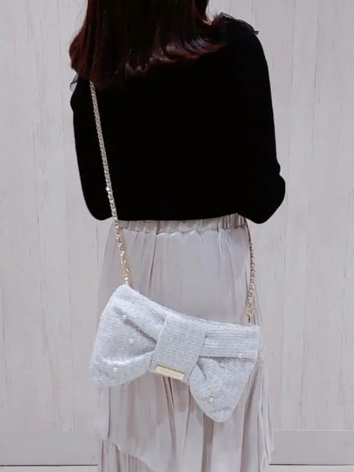 ツイードリボン型ショルダーバッグ/Maison de FLEUR（メゾン ド