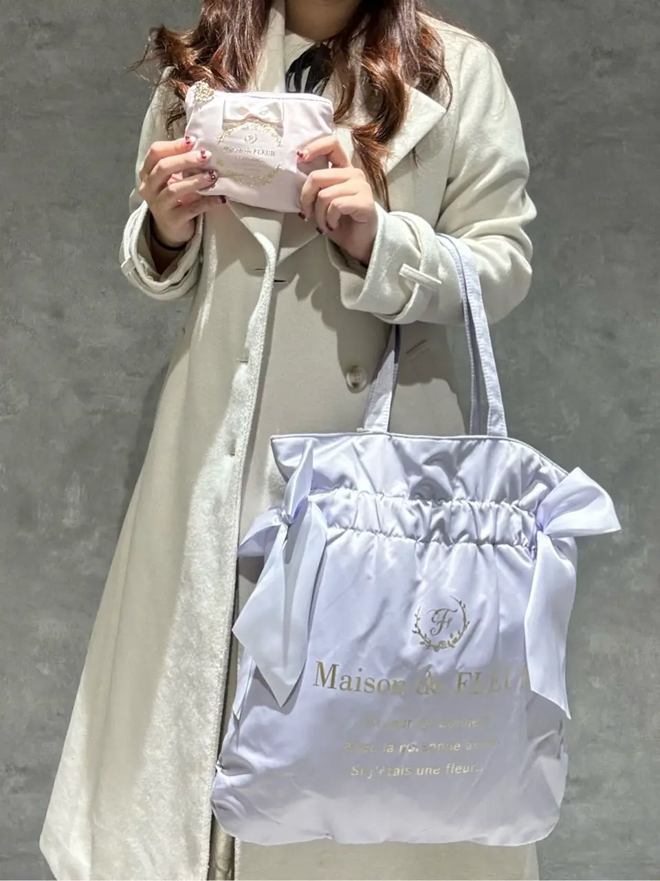 サテンリボンティッシュケース/Maison de FLEUR（メゾン ド フルール