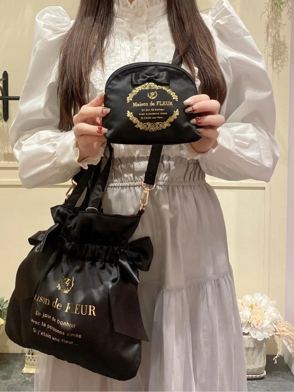 ダブルリボン2Wayトートバッグ/Maison de FLEUR(メゾン ド フルール ダブルリボン2Wayトートバッグ/Maison de FLEUR(メゾン ド フルール