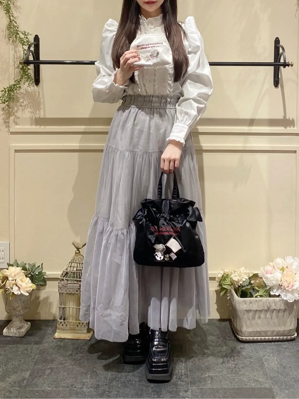 SNOOPYandWOODSTOCK ミニWRトート/Maison de FLEUR（メゾン ド