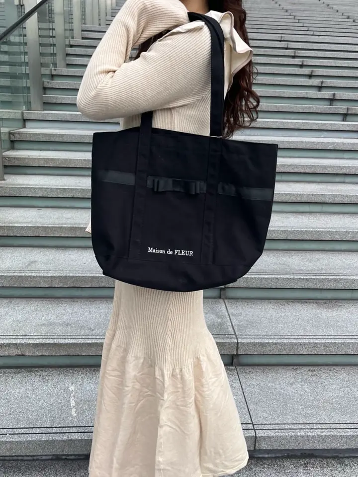 マルチポケット帆布トートMバッグ/Maison de FLEUR（メゾン ド