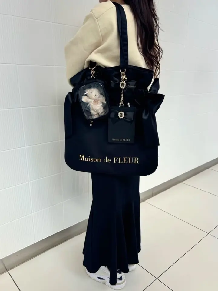 Maison de FLEUR canone♡アナ サッチェルバッグ 黒 Maison de FLEUR canone♡アナ サッチェルバッグ 黒 【公式通販】
