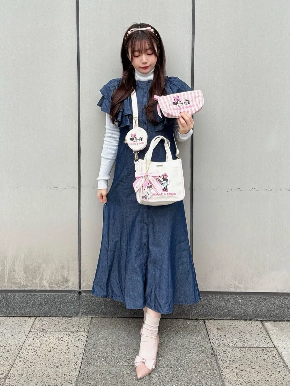 Minnie/Figaro/ポーチ付ショルダー/Maison de FLEUR（メゾン ド