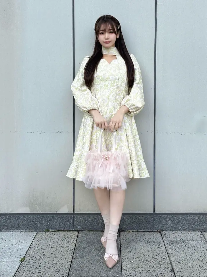 フラワージャガードリボン付きワンピース/Areeam（アリーム）のその他