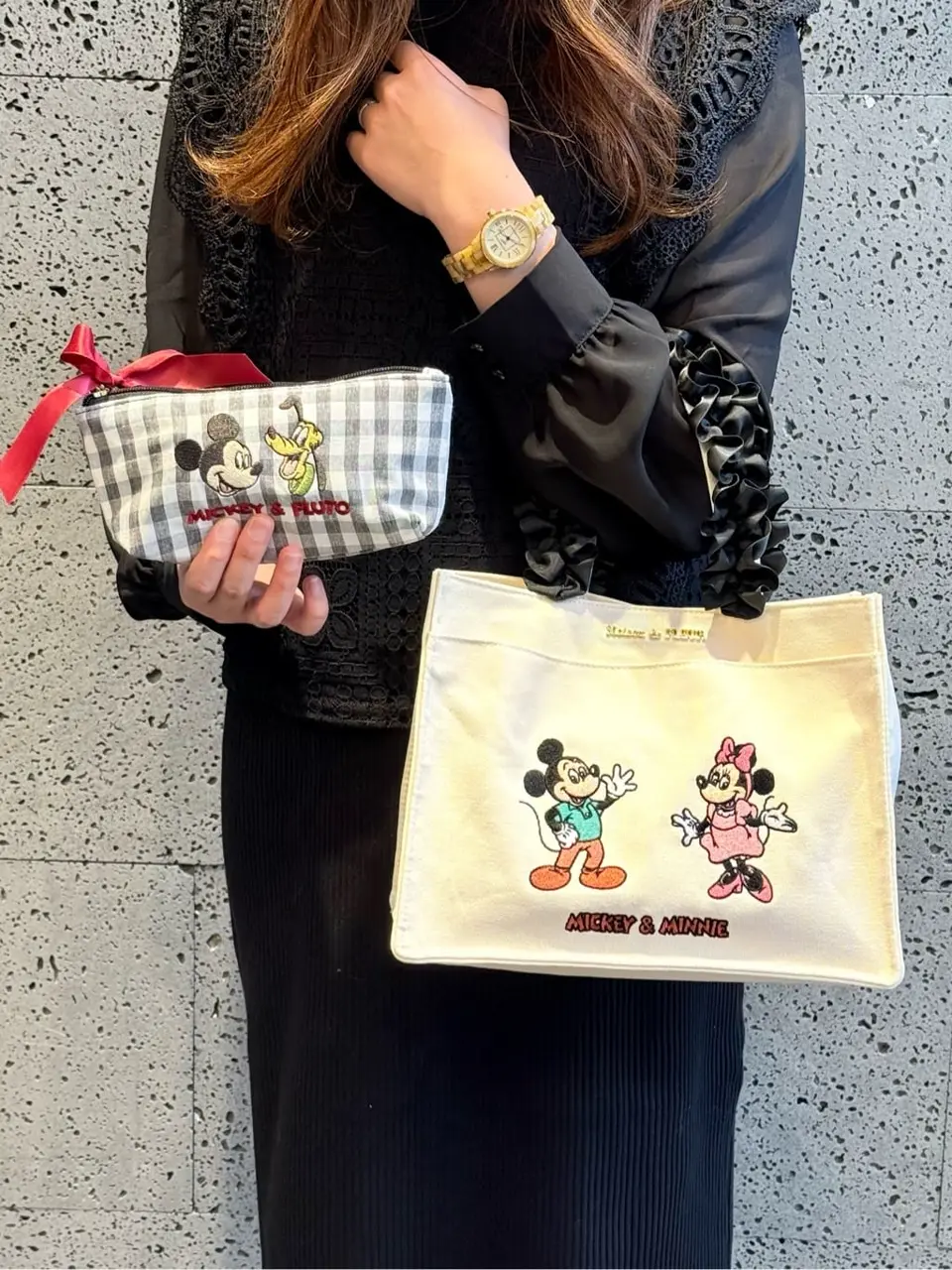 Mickey/Minnie/スクエアトートバッグ/Maison de FLEUR（メゾン ド