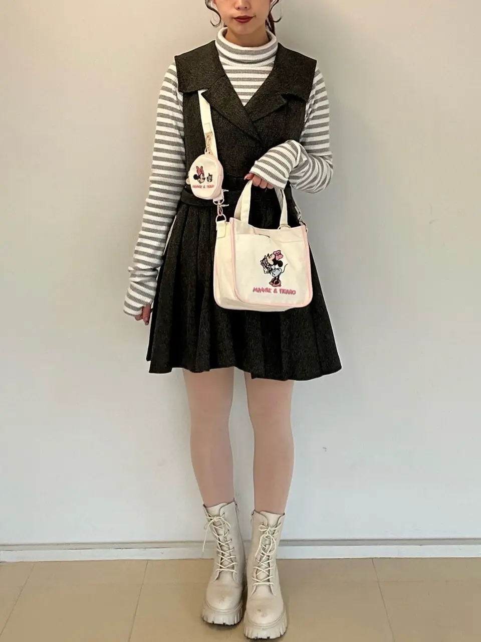 Minnie/Figaro/ポーチ付ショルダー/Maison de FLEUR（メゾン ド