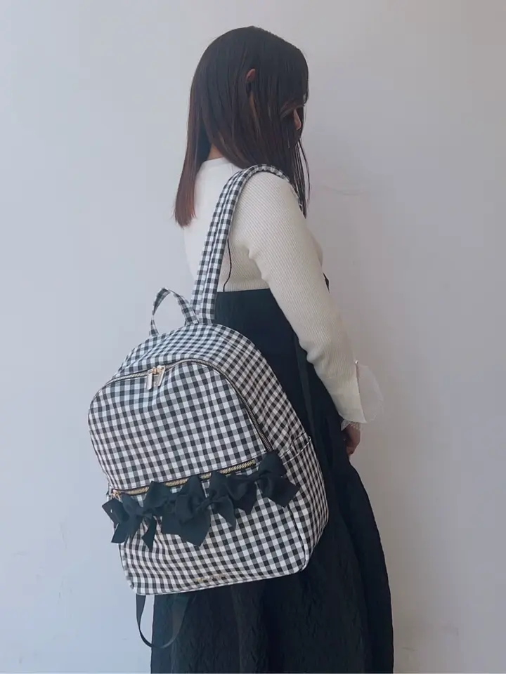 ギンガムフロントリボンリュック/Maison de FLEUR（メゾン ド フルール