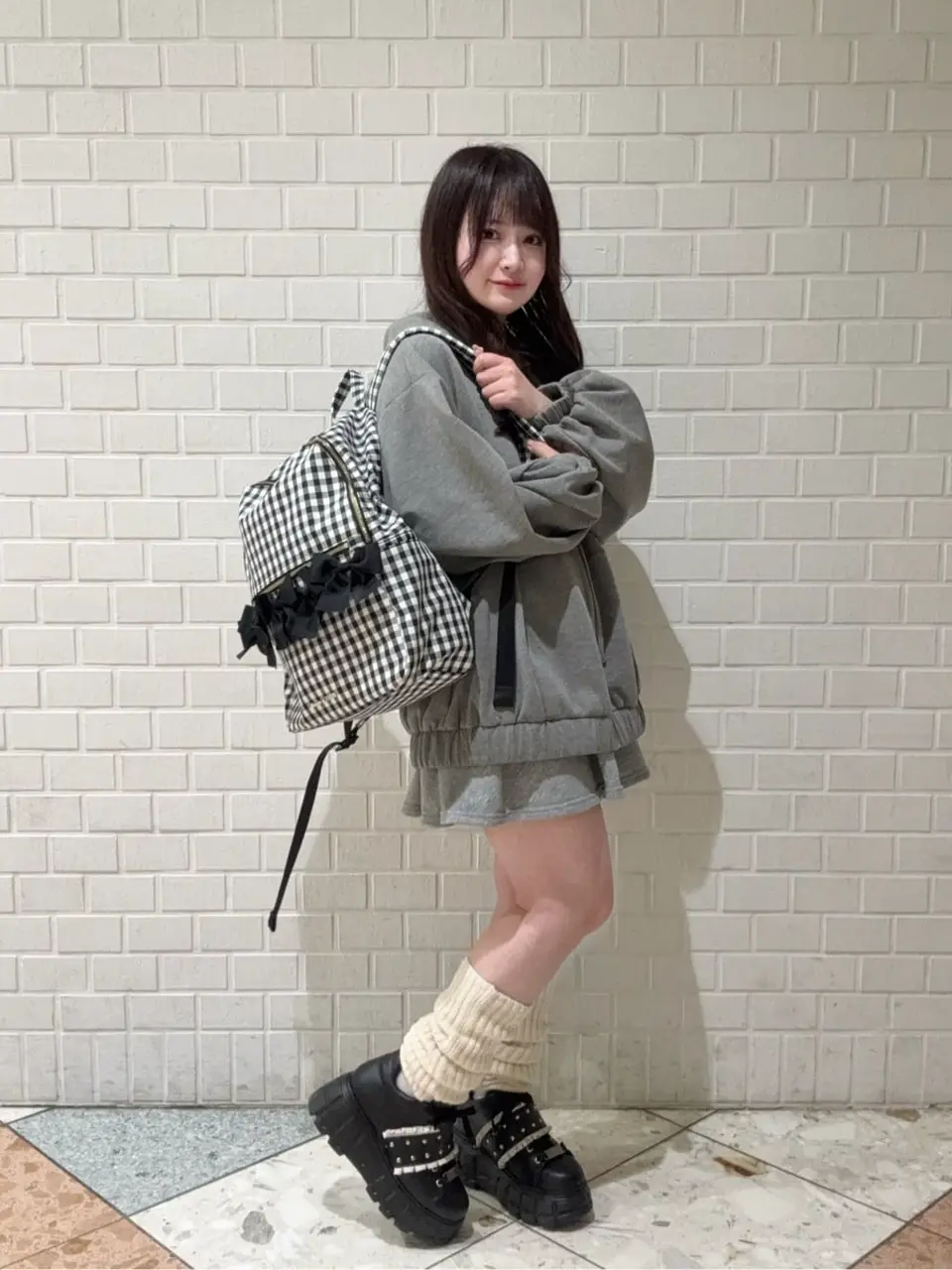 ギンガムフロントリボンリュック/Maison de FLEUR（メゾン ド フルール