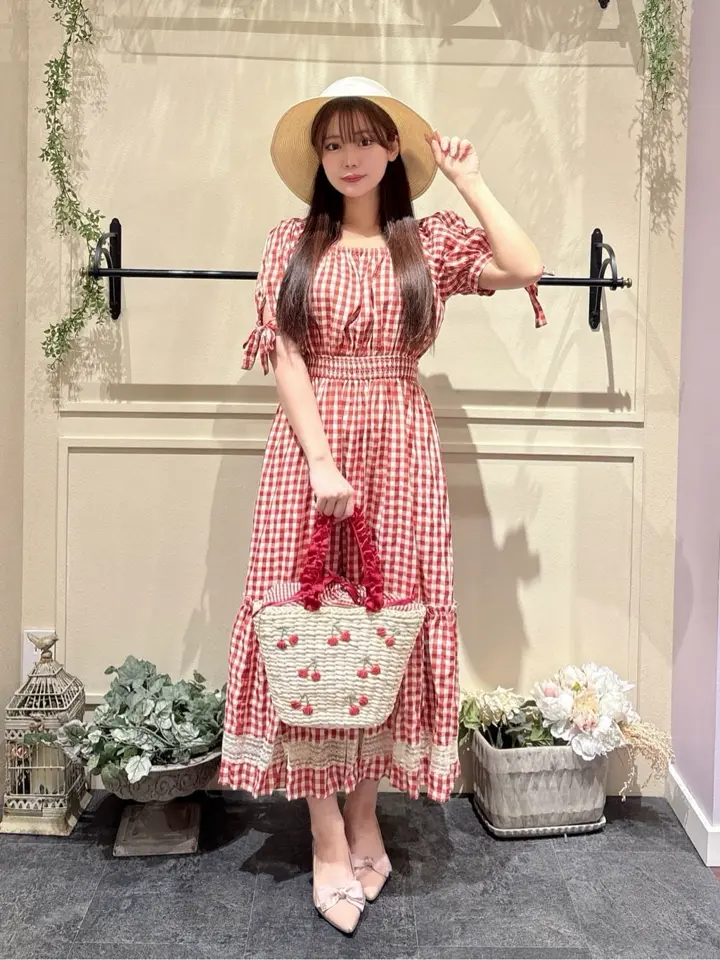 チェリーメイズフリルハンドルカゴバッグ/Maison de FLEUR（メゾン ド