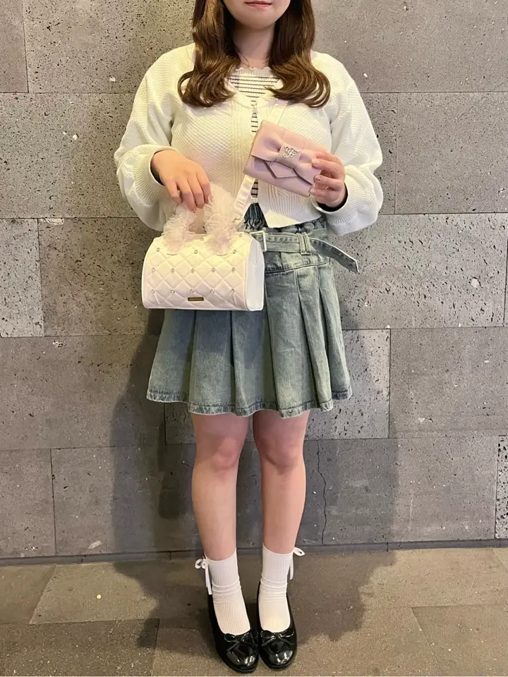 チュールハンドルラインストーンボストンバッグ/Maison de FLEUR