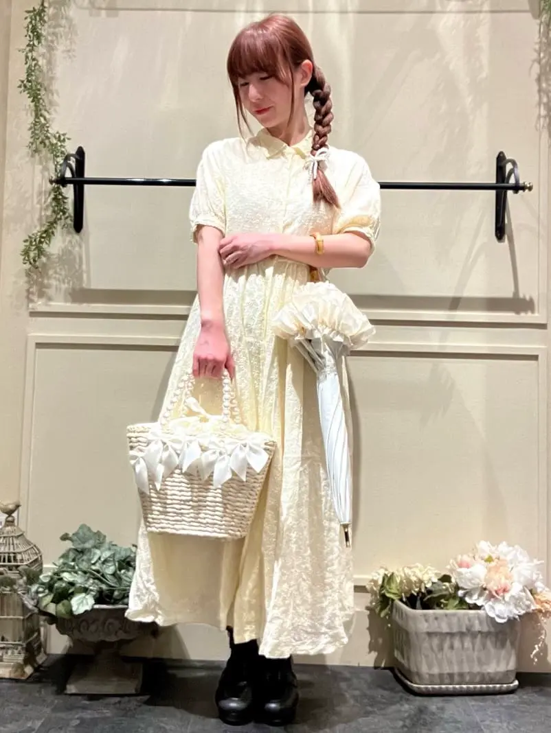 パールハンドルメイズリボンカゴバッグ/Maison de FLEUR（メゾン ド