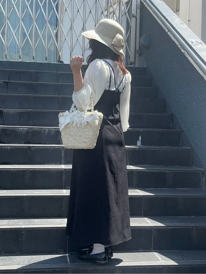 パールハンドルメイズリボンカゴバッグ/Maison de FLEUR（メゾン ド