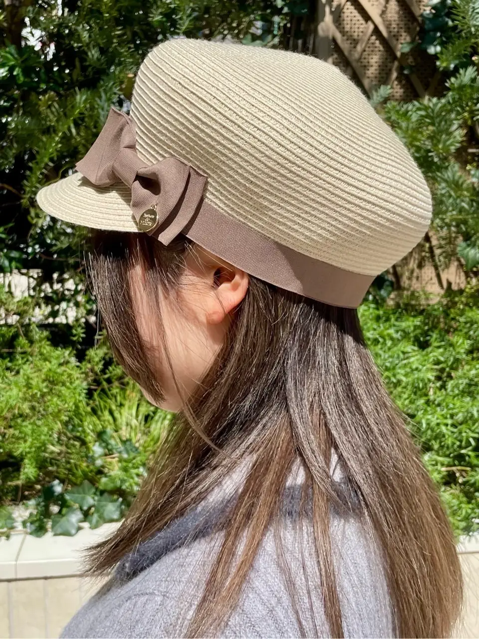 専用です♡ HIAND リボン付きキャスケット ベージュ　麦わら　オシャレ　希少 グログランリボンキャスケット/Maison de FLEUR（メゾン ド フルール