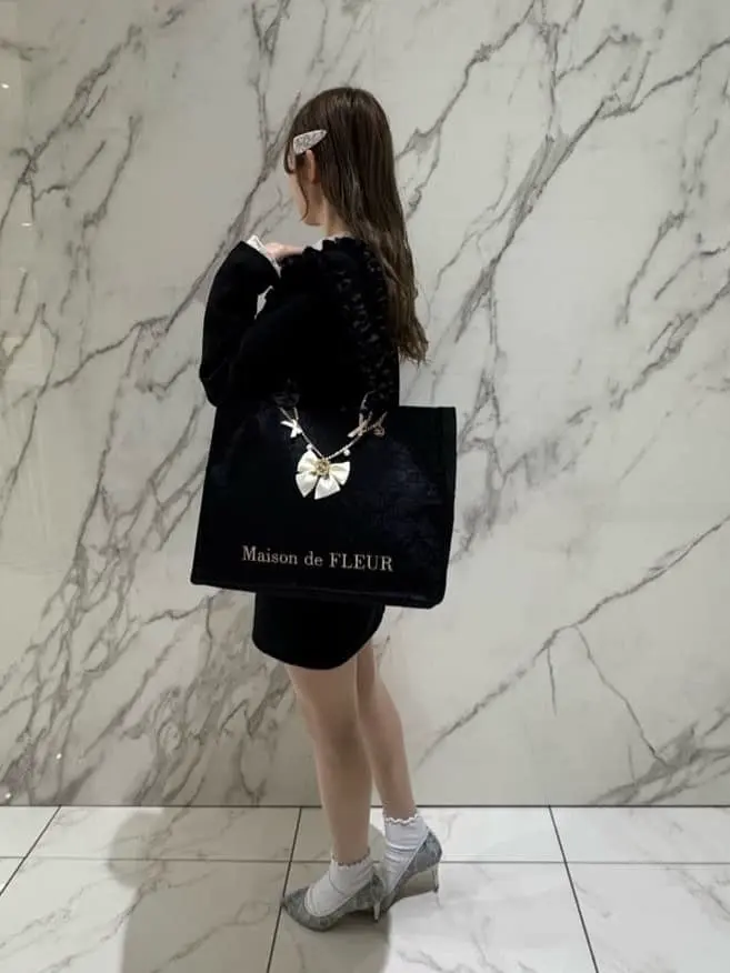 ビジューリボンパールバッグチャーム/Maison de FLEUR（メゾン ド